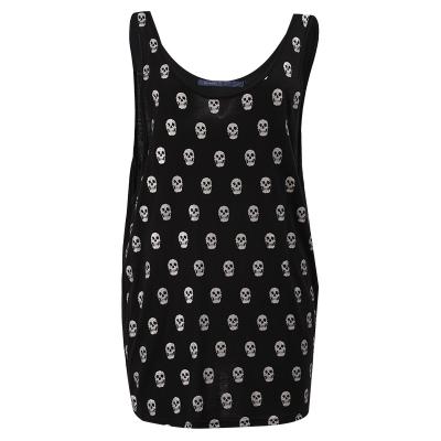 China QUICK DRY Fashion Women's Fashion Slim Fit Casual Sleeveless Tank Tops Summer Style Skull Printing Sexy Tank Tops for sale