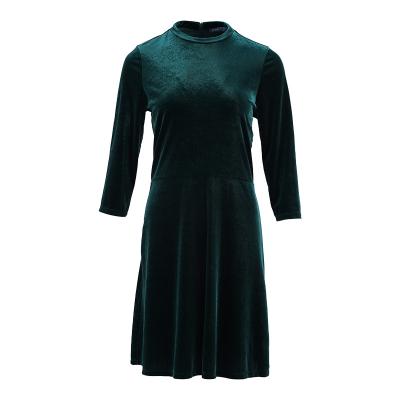 China Autumn New Women&'s Round Neck Solid Color Waist Round Elegant Dress Long Sleeve Fashion Breathable Tight Dress for sale