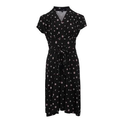 China Wholesale anti-static hot spring sexy sleeve elegant dress ladies floral short dress ladies belt long dress for sale