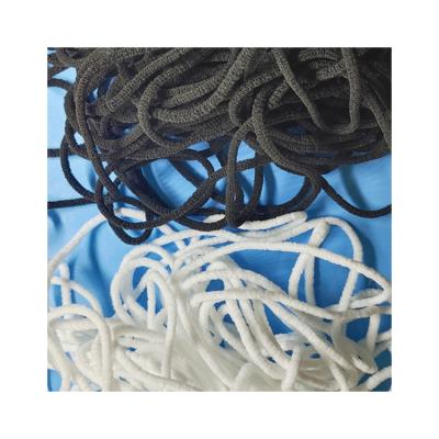 China High Elasticity 3.5mm Width Cheap Wholesale Custom Color Polyester White Black White Cotton Seersucker Round Ear Strings for sale