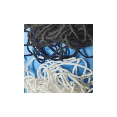 China New Design Polyester Cotton Seersucker 3.5mm Black White Color Best Elasticity High Price Round Ear Strings for sale