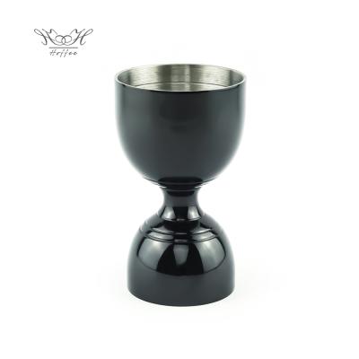 China 30ml / 60ml Viable Bell Measuring Jigger Cocktail Supplies Black Stainless Steel Gun Cocktail Jigger for sale