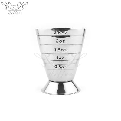 China Viable 2.5oz, 5Tbsp, 75ml Stainless Steel Magic Cocktail Jigger Multi Level Measuring Shot Glass for sale