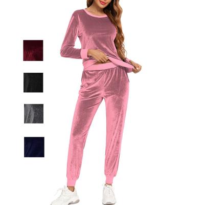 China Wholesale Two Pieces QUICK DRY Comfortable Long Velvet Mujer Pijamas Por Mayor for sale