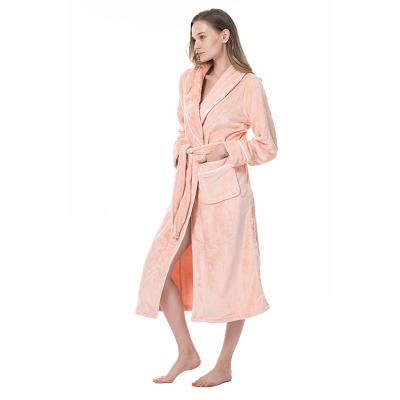 China Wharf Thermal Blue Bathrobes Women Wear Solid Comfortable Terry Cloth Bathroom Blush Women Terry Robe for sale