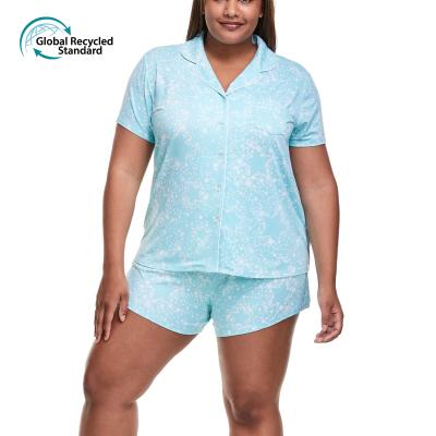 China Custom QUICK DRY 4XL plus women sleepwear 2 pieces set bamboo ladies tank top plus size women sleepwear for sale