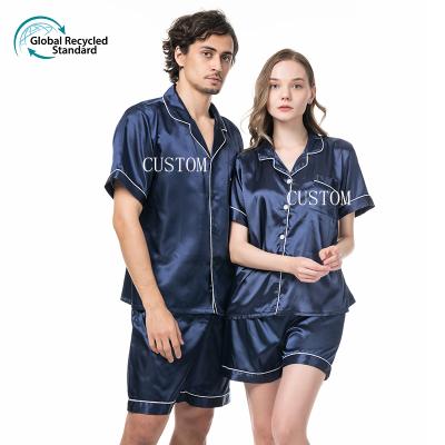 China Loose Scenographer QUICK DRY Pajamas Two Piece His and Hers Pijama Shorts Matching Pajamas for sale