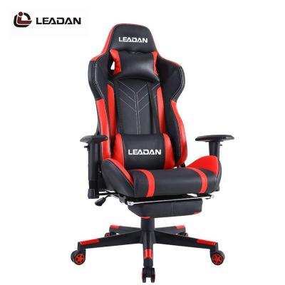 China LEADAN Ergonomic PC Cloth Adjustable Floor Gaming Chair (Size) Wholesale Black With Speakers Footrests Massgae Gamer Chair Gaming Leather Custom for sale