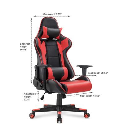 China Wholesale LEADAN Adjustable Ergonomic PC Fabric Floor Gaming Chair (Size) With Speakers Footrest Massgae Gamer Chair Gaming Leather Custom for sale