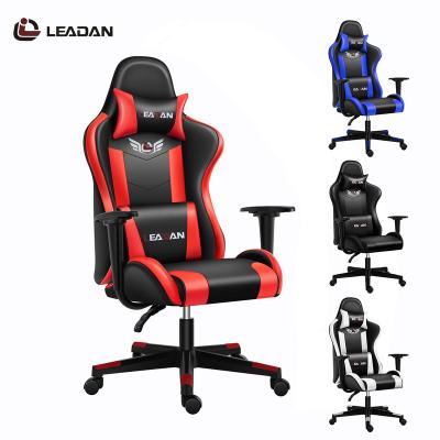 China Wholesale LEADAN fantech adjustable ergonomic floor sedie game Silla gaming chair computer pc led packing with speaker RGB 2021 footrrest for sale