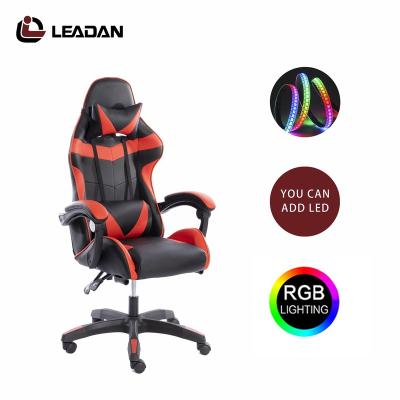 China Wholesale (height)LEADAN gaming chair fabric dxracer ergonomic floor adjustable PC with speakers footrest massgae gamer chair gaming parts desk l for sale