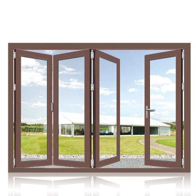 China New design waterproof glass door partition folding door high quality interior aluminum folding door for bathroom for sale