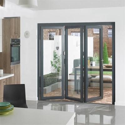 China Waterproof Home Accordion Glass Aluminum Folding Door With Lock for sale