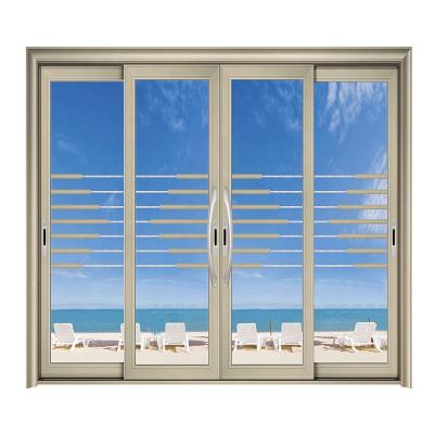 China China Product New Design Sliding Door Factory Sale Waterproof Heavy Duty Aluminum White Frame Sliding Door Synchronized Glass Sliding Door for sale