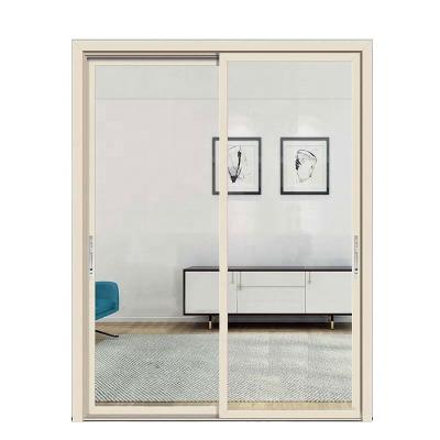 China Customized Stylish Waterproof Sliding Door Bedroom Room Divider Updraft Break Double Large Glass Sliding Door for sale