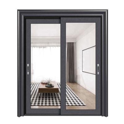 China HIGH QUALITY DOORS waterproof AND GLASS ALUMINUM DOUBIE WINDOWS interior coated sliding door 2 door designs for sale