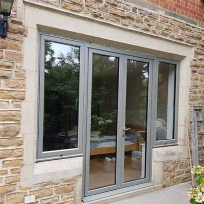 China Durable 1.2mm Gray Aluminum Casement Glass Door Frames Designs for sale