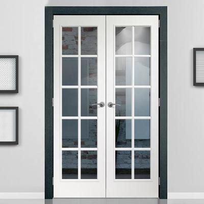 China Durable Toilet Aluminum Aluminum Frame Casement Glass French Door Entry for sale