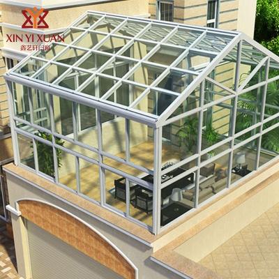 China Anti noise and thermal break factory direct sale powder coated conservatory winter garden anti noise modern sunroom veranda design large conservatory for sale