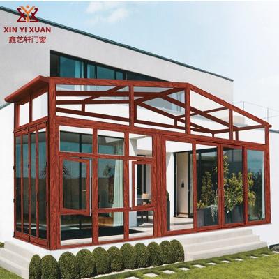 China Anti Noise Glass Sunroom And Big Beautiful Break New Arrival Thermal Aluminum Exterior Profiles Solarium Balcony Design for sale