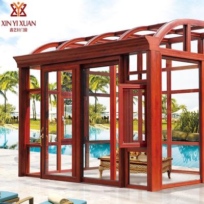 China Anti noise and thermal break hot sale glass sunrooms for outdoor roof garden room DIY beautiful home sunroom 4 seasons for sale for sale