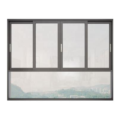 China New Rolling Design Aluminum Double Glazed Sliding Window Sliding Aluminum Alloy Windows Used Commercial Sliding Windows For Balcony for sale