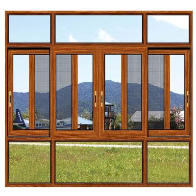 China Factory Price 3 Tracks Sliding Window Aluminum Rolling Glass Sliding Cheap Windows House Windows For Sale for sale