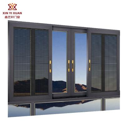 China Manufacturer Of Aluminum Windows Bedroom Window Design Noise Slipping Anti Sliding Balcony Window Frame Aluminum Tempered Glass Window for sale