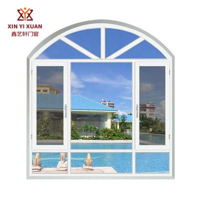 China New Design Anti Noise Cutoff Curtain Fixed Thermal Window Living Room Double Glass Casement Window With Stainless Steel Screen for sale