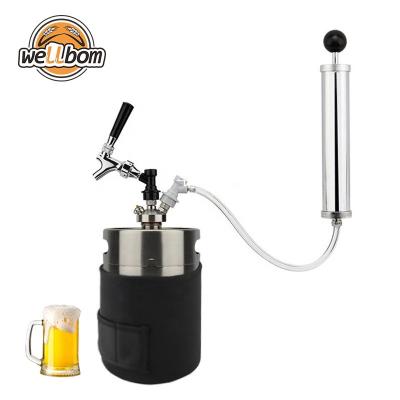 China Portable Portable BBQ Picnic 5L Beer Keg Shaker Dispenser Kit with Jacket Party Cooler Pump for sale