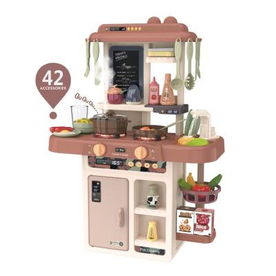 China Preschool Kids Play Kitchen Set Toy Simulation Kitchen Toy Child Spray Water Dishes Pretend Play Kitchen Cooking Table Set Children's Gift for sale