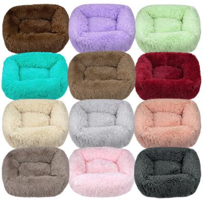 China Durable Super Soft Dog Bed Plush Cat Mat Dog Beds For Small Dogs Bed Square Cushion Pet Product Accessories for sale