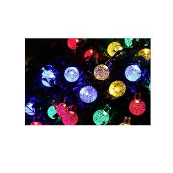 China Lighting 30 Outdoor Decorative Lights Ball Heads String Light 30 LED Solar Holiday Lights Beads for sale