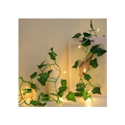 China Lighting Rattan LED Lights Decorative Room Decorative Copper Wire Grow Lights Green Leaf Color Lights for sale