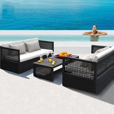 China Water Resistant Rattan Bali Garden Furniture Set 4 Piece Chairs Sofa Patio Waterproof for sale