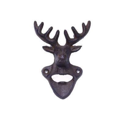 China 2020 New Arrivals Viable Deer Home Wall Decor Themed Cast Iron Bottle Opener for sale