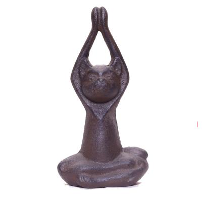 China Europe Party Yoga Cat Decoration + Metal Cast Iron Cat Ornament for sale