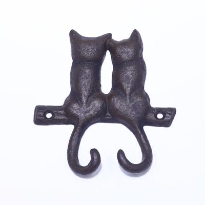 China Hot Workable Factory Sales Part Accessories Cat Design Metal Wall Hook Hogar For Towel Key for sale