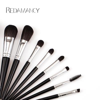 China Angular Blush 10Pcs Engagement Makeup Brushes Wholesale With Black Synthetic Hair For Kabuki Brush Set for sale