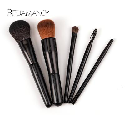 China Angular Blush 2022 Hot Sale 5pcs Flat Makeup Brush Black Custom Packaging Small Makeup Brushes Wholesale Recyclable Makeup Brushes Hot for sale