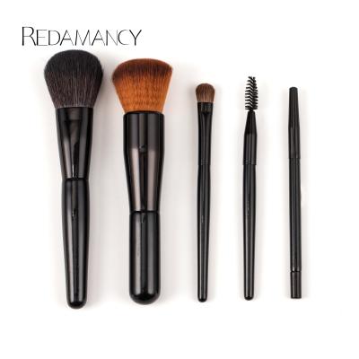 China Angular Blush Wholesale Black Chocolate Makeup Set Brush With White Brush Bag Cosmetic Portable Small Makeup Brushes for sale