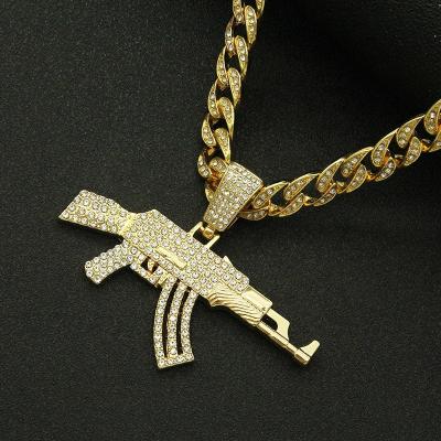 China Wholesale Hiphop ADELANTE Zinc Alloy AN210070 With Rhinestone Pendant Necklace Cuban Chain for sale