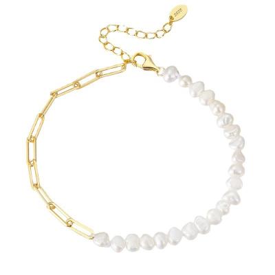 China Adelante FASHIONABLE Link Chain Bracelet AB220026 925 Sterling Silver Solid Freshwater Pearl For Women for sale