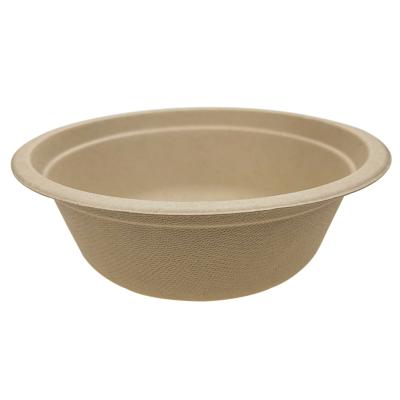 China Biodegradable Hot Custom Biodegradable Deli Sugar Salad Soup Ramen Noodle Wrapping Paper Sugar Cane Bagasse Round Wooden Bowl for sale