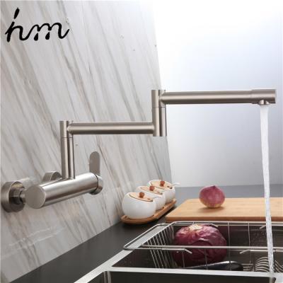 China Single Handle 304SUS Brass Faucets Single Handle Folding Flexible Folding Kitchen Sink Faucet Wall Mounted Faucet for sale