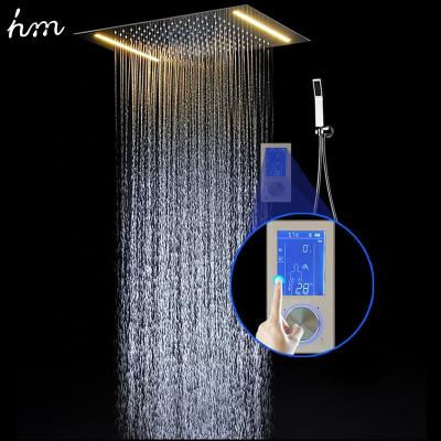 China With Slide Bar S.M. Thermostatic Digital Display Touch Screen Shower Kit Rainfall Mode Hand Shower Function Bath Shower Set for sale