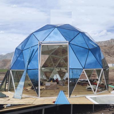 China Diagonal Bracing Type 6m 7m 8m Luxury Hotel House Tents 4 Season Outdoor Camping Geodesic Color Glass Igloo Dome Tent Prefab Houses Custom Made for sale