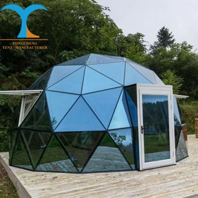 China Geodesic Camouflage Gaming Aluminum Frame Hotel Geodesic Tents/Field Living Luxury Glamping Dome Tent for sale