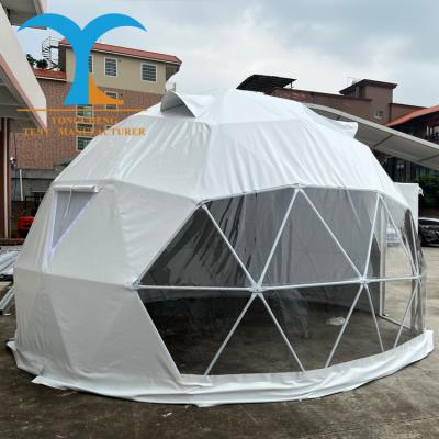 China Luxury Waterpoof 16.4ft Geodesic Dome Tent Glamping Dome with Bathroom/Glass Door/PVC Door Tiny House Prefab for sale