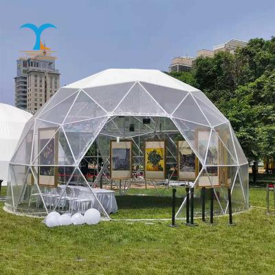 China Festival Outdoor Clear PVC Cover Galvanized Steel Pipe Frame Glamping Tent Geodesic Dome For Big Event Camping Tent. for sale